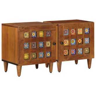 vidaXL Armario De Noche 2 Pcs Marr&oacute;n 40 X 33 X 46 Cm Vidaxl