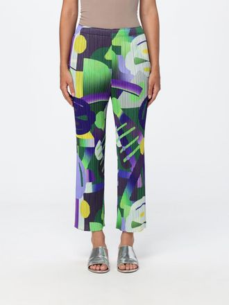 Pleats Please Issey Miyake Pantaloni slim fit Playground in crepe stampato