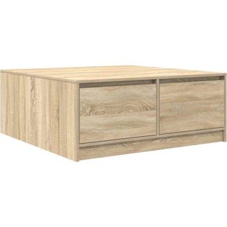 vidaXL Mesa De Centro Con Cajones Roble Sonoma 100x100x40 Cm Vidaxl