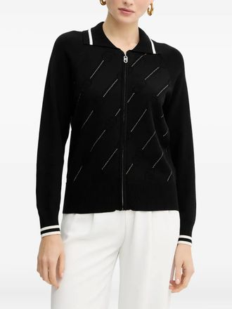 Liu Jo zip-fastening cardigan - women - Viscose/Polyester - M - Black