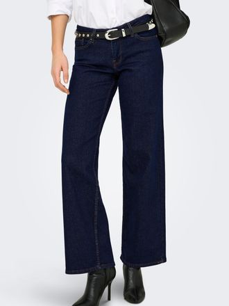 Only Low-rise-Jeans ONLY ONLJUDY-O LW WIDE DNM RINSE TAI966, Damen, Gr. XL, N-Gr, dunkelblau denim, Denim/Jeans, Obermaterial: 99% Baumwolle, 1% Elasthan, 