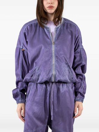 Freecity satin bomber jacket - women - Cupro/Cotton - M - Purple