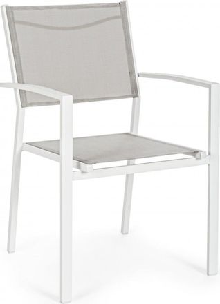 BIZZOTTO Sedia Con Braccioli Hilde Bianco Cloud In Alluminio