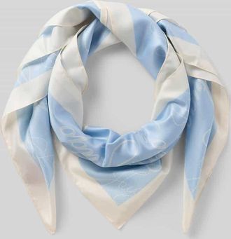 HUGO BOSS Tuch mit Allover-Muster Modell AURAIZE_90*90 in Blau, Gr&ouml;&szlig;e 1