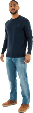 Timberland Mens Jumper Williams River Cotton Crew Sweater - Long Sleeved (Dark Sapphire/Dark Denim) XXL