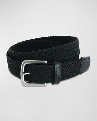 Trafalgar Store Men & apos;s Riverside Woven Rayon Leather Belt