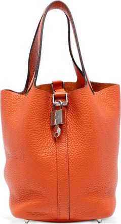 Herm&egrave;s 2012 Clemence Picotin Lock 18 handbag - Oranje