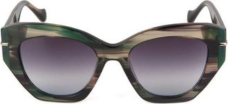 Ana Hickmann AH9522 Gradient Purple Lens Sunglasses - Green