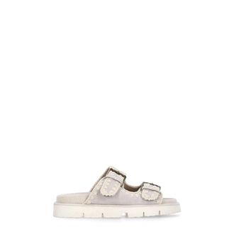Mou Sliders, female, Beige, Size: 10 US Ivory Suede Leather Sliders