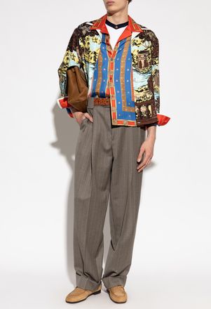 Versace Silk Shirt With Print, Mens, Multicolour