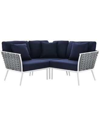 ModWay Stance Outdoor Patio Aluminum Small Sectional Sofa