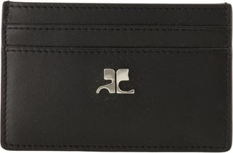 Courr&egrave;ges AC Logo-Plaque Kaarthouder - Dames - Portefeuilles - Zwart - ONE Size - Leer - Accessoires