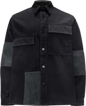 J.W.Anderson patchwork-design cotton shirt - men - Cotton - 52 - Black