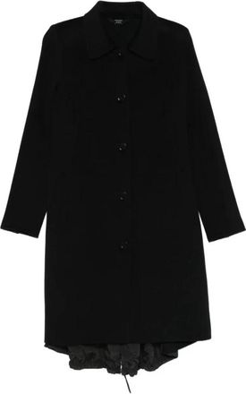 High Oversized wollenmix jas met trekkoordzoom - Dames - Mantel - Zwart - M - Wol - Jassen