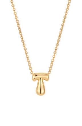 Brook & York Mini Pippa Bubble Initial Pendant Necklace in Gold T at Nordstrom