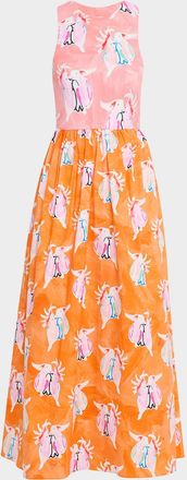 Rachel Antonoff Reese Sleeveless Two-Tone Maxi Dress