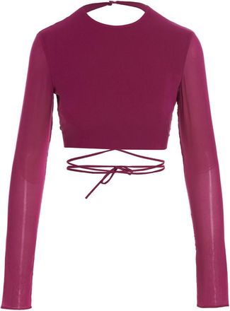 Andamane Fuchsia Cropped georgette top
