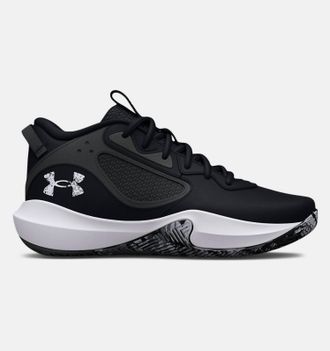 Under Armour Mens Lockdown 6 Basketball Shoes In Black White