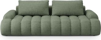 Cosmopolitan Design Sof&aacute; cama con ba&uacute;l 4 plazas tejido estructural verde oliva oscuro