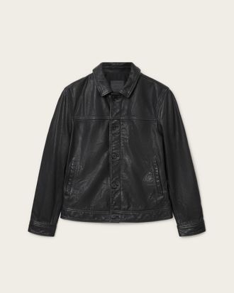 AllSaints Leather Nates Leather Jacket, Size: XS