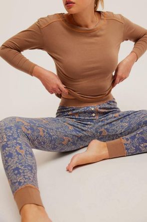Free People Chill Evening Pajama Set In Night Sky Combo