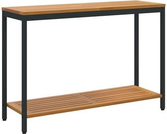 vidaXL Mesa De Exterior Con Estante Natural Y Negro 110 X 35 X 75 Cm Vidaxl