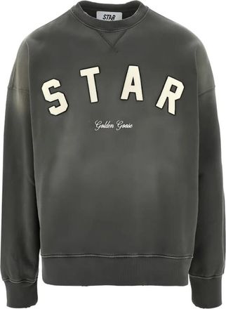 Golden Goose Cotton Sweatshirt With Front Logo - Dames - Sweatshirts - Grijs - XL - Katoen - Hoodies & sweatvesten