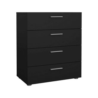 Dmora Dmora - Cajonera Asam, C&oacute;moda Multiusos, C&oacute;moda De Dormitorio, Gabinete Con Cajones, 70x40 H82 Cm, Negro