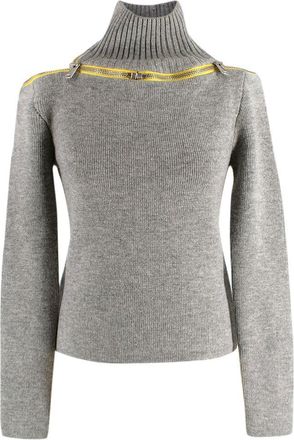 Coperni Grey Knit Sweater with Zipper Detail Size XS