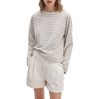 Rag & Bone Kelly Stripe Boxy T-Shirt in Ivory at Nordstrom, Size X-Large