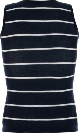 Balenciaga Womens Tank Top Navy Cotton Nylon Sweater