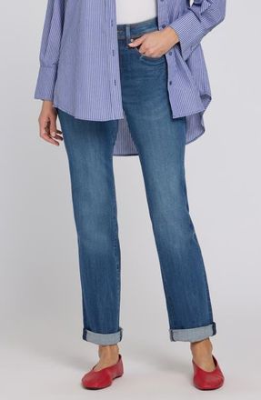 NYDJ Marilyn Triple Stitch High Waist Straight Leg Jeans in Wild River at Nordstrom, Size 10P