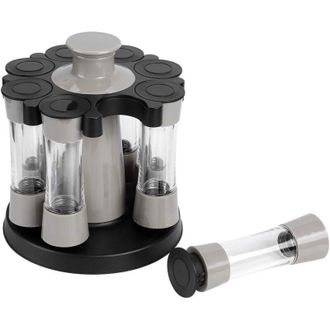 OEM Carrusel Giratorio Para Especias Con 8 Tarros - Elegante Especiero Con Superficie Lisa, Rotaci&oacute;n De 360&deg; Y Dise&ntilde;o Art&iacute;stico - Crezuo