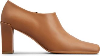 Tod's square-toe 85mm leather boots - women - Calf Leather/Calf Leather/Calf Leather - 36.5 - Brown