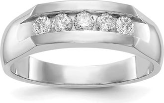 Diamond2Deal 14k Gold Lab Grown Diamond Wedding Band Ring 1/2Ct Clarity- VS Color- D-E