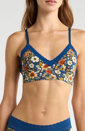 MeUndies FeelFree Lace Trim Plunge Bralette in In Bloom at Nordstrom, Size Xx-Large