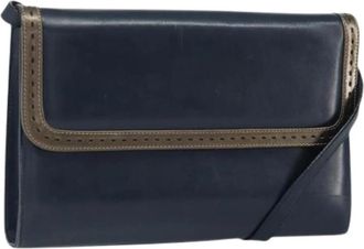 Ferragamo Pre-owned Leather Shoulder Bag - Dames - Vintage Schoudertas - Blauw - ONE Size - Leer - Vintage