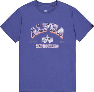 Alpha Industries T-Shirt ALPHA INDUSTRIES College Camo T-Shirt, Herren, Gr. XL, night lila, Obermaterial: 100% Baumwolle, Shirts T-Shirt