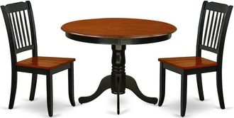 East West Furniture Dining Room Set Black & Cherry, HLDA3-BCH-W