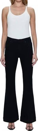 Pistola Denim Kinsley Mid Rise Ultra Flare Jean In Noir