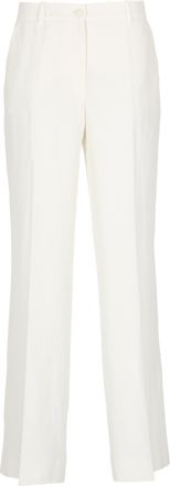P.A.R.O.S.H. Ivory Raisa26 Linen-Blend Chino Pants