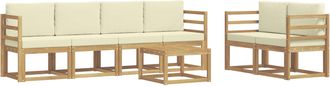 vidaXL Conjunto De Sof&aacute;s De Exterior 7 Uds. Blanco Y Crema Vidaxl