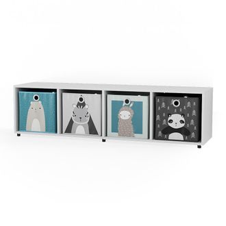 Vicco Estanter&iacute;a Infantil Ludus, Blanco, 142.5 X 36.2 Cm Con 4 Cajones Plegables