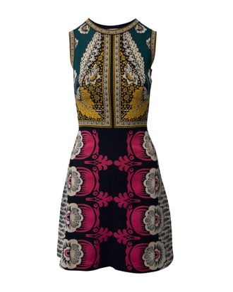 Valentino Mouwloze nauwsluitende jurk van Valentino met foulardprint in veelkleurige viscose