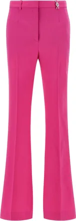 Versace Fuchsia Virgin Wool Flared Womens Pants