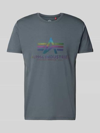 Alpha Industries Alpha Industries T-Shirt mit Label-Print Modell Rainbow in Anthrazit, Größe XXL