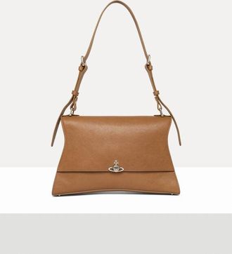 Vivienne Westwood Bianca Medium Shoulder Bag Supple Leather Honey-dark-silver