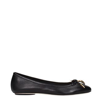 Chlo&eacute; Black Leather Ballet Womens Flats