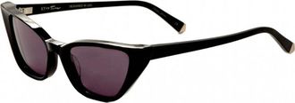 Kate Young for Tura Womens K557-BLK-54 K557 54 BLK Fawn Sunglasses - Black - One Size