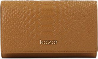 Kazar Accessoires, Dames, Bruin, ONE Size, Leer, Leren portemonnee met een exotisch patroon